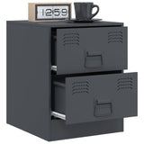 ZNTS Bedside Cabinets 2 pcs Anthracite 34.5x39x44 cm Steel 841624