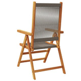 Reclining Folding Chairs 6 pcs Grey Solid Wood Acacia 3214533