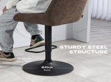 Set of Two Faux Leather Retro Bar Stools - Brown T3398P343509