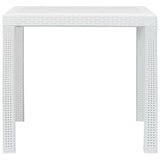 Garden Table White 79x79x72 cm Plastic Rattan Look 45601