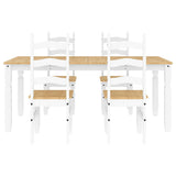 5 Piece Dining Set PANAMA White Solid Wood Pine 3345211