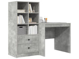 Desk with Drawer with Shelf with Storage 2 pcs Concrete Grey 3337340
