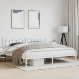 Metal Bed Frame without Mattress with Headboard White 193x203cm 374296