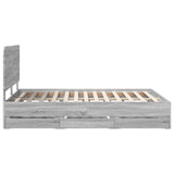 Bed Frame with Drawer Grey Sonoma 160 x 200 cm Engineer Wood 3412579