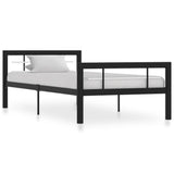 Bed Frame Black and White Metal 90 x 200 cm Bed Frame 284550