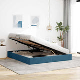 Storage Bed with Mattress Dark Blue 160 x 200 cm Velvet 3370110