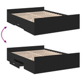 Bed Frame with Drawers without Mattress Black 135x190 cm Double 3280315