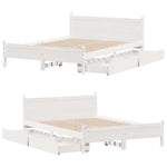 Bed Frame without Mattress White 140x200 cm Solid Wood Pine 3309771