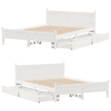 Bed Frame without Mattress White 140x200 cm Solid Wood Pine 3309771