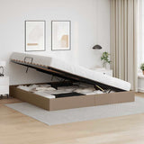 Storage Bed with Mattress Cappucino 200 x 200 cm Faux leather 3369964