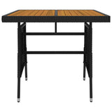 Outdoor Dining Set Black PE rattan, steel, solid acacia wood 3120087