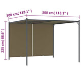 Garden Pergola with Retractable Roof 3x3 m Taupe 180 g/m 312225