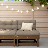 Middle Sofa Honey brown, Taupe Solid pine wood, Oxford fabric 825432