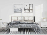 Metal Bed Frame without Mattress with Headboard Black 150x200cm 372181