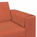 Sofa with Cushion Red Orange 250 x 77 x 76 cm Corduroy Fabric 3335107