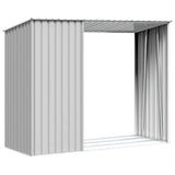 Garden Firewood Shed Grey 245x98x159 cm Galvanised Steel 46294