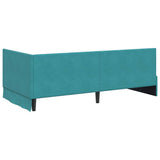 Corner Bed Frame Turquoise 100 cm x 200 cm Velvet 42016325