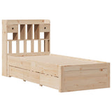 Bookcase Bed without Mattress 75x190 cm Small Single Solid Wood Pine 3308984