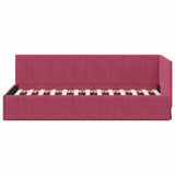 Corner Bed Frame with Headboard Wine red 80 x 200 cm Velvet 42016291
