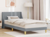 Bed Frame with Headboard Light Grey 90 x 190 cm Fabric 42027375