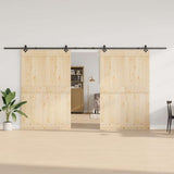 Sliding Door Hardware Kit 427 cm Steel Black 3295792