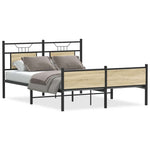Bed Frame without Mattress Sonoma Oak 140x190 cm Engineered Wood 4106980