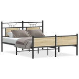 Bed Frame without Mattress Sonoma Oak 140x190 cm Engineered Wood 4106980