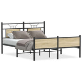 Bed Frame without Mattress Sonoma Oak 137x190 cm Engineered Wood 4106979