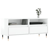 TV Cabinet High Gloss White 100x34.5x44.5 cm Engineered Wood 831230