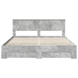 Bed Frame Concrete Grey 180 x 200 cm Engineered Wood 3408232