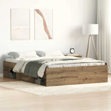 Bed Frame without Mattress Artisan Oak 135x190 cm Engineered Wood 3329316