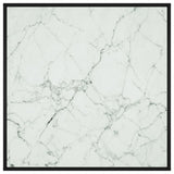 Coffee Table Black with White Marble Glass 90x90x50 cm 322913
