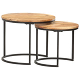 Nesting Tables 2 pcs Solid Acacia Wood 286186
