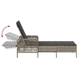 Sun Lounger Reclining Light Grey and Dark Grey 55 x 200 x 92 cm 365430