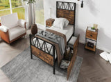 Metal bed, 3FT single bed 90x190cm, With 2 drawerss, Durable and Sturdy, Youth bed, Storage bed for N604P283076B