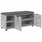 Hall Bench with Cushion Concrete Grey 100 x 38 x 46 cm 891515