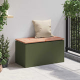Garden Bench Olive green 80 x 40 x43 cm Steel 874901