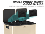 40L Dual Compartment Stainless Steel Bin, with Deodoriser Holders - Gold Tone T3398P344761