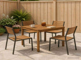 Garden Dinner Table Natural 80 x 80.5 x 75 cm Solid Acacia Wood 901248