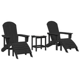 Garden Chair 3 pcs Black Polyethylene 3335848