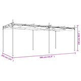 Pergola with Retractable Roof Cream 589x292x230 cm 360120