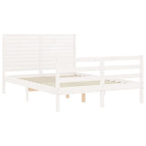 Bed Frame without Mattress White 140x190 cm Solid Wood 3195007