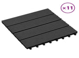 Decking Tile 11 pcs Black 30 x 30 cm WPC 42046668