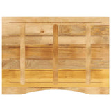 Desk Top with Curve 100x80x2.5 cm Solid Wood Rough Mango 370190