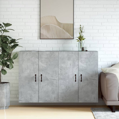Wall Mounted Cabinets 2 pcs Concrete Grey Engineered Wood 3197884