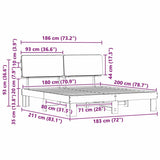Bed Frame with Upholstered Headboard Dark Grey 180 x 200 cm 3398080