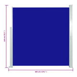 Patio Retractable Side Awning 140x300 cm Blue 317876