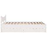 Bed Frame with Drawers White 135x190 cm Double Solid Wood Pine 3301921