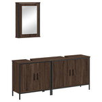 ZNTS 3 Piece Bathroom Furniture Set Brown Oak Engineered Wood 3214794