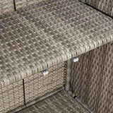 Storage Cabinet with Shelf Light Grey 100 x 36 x 102 cm Rattan 4103825